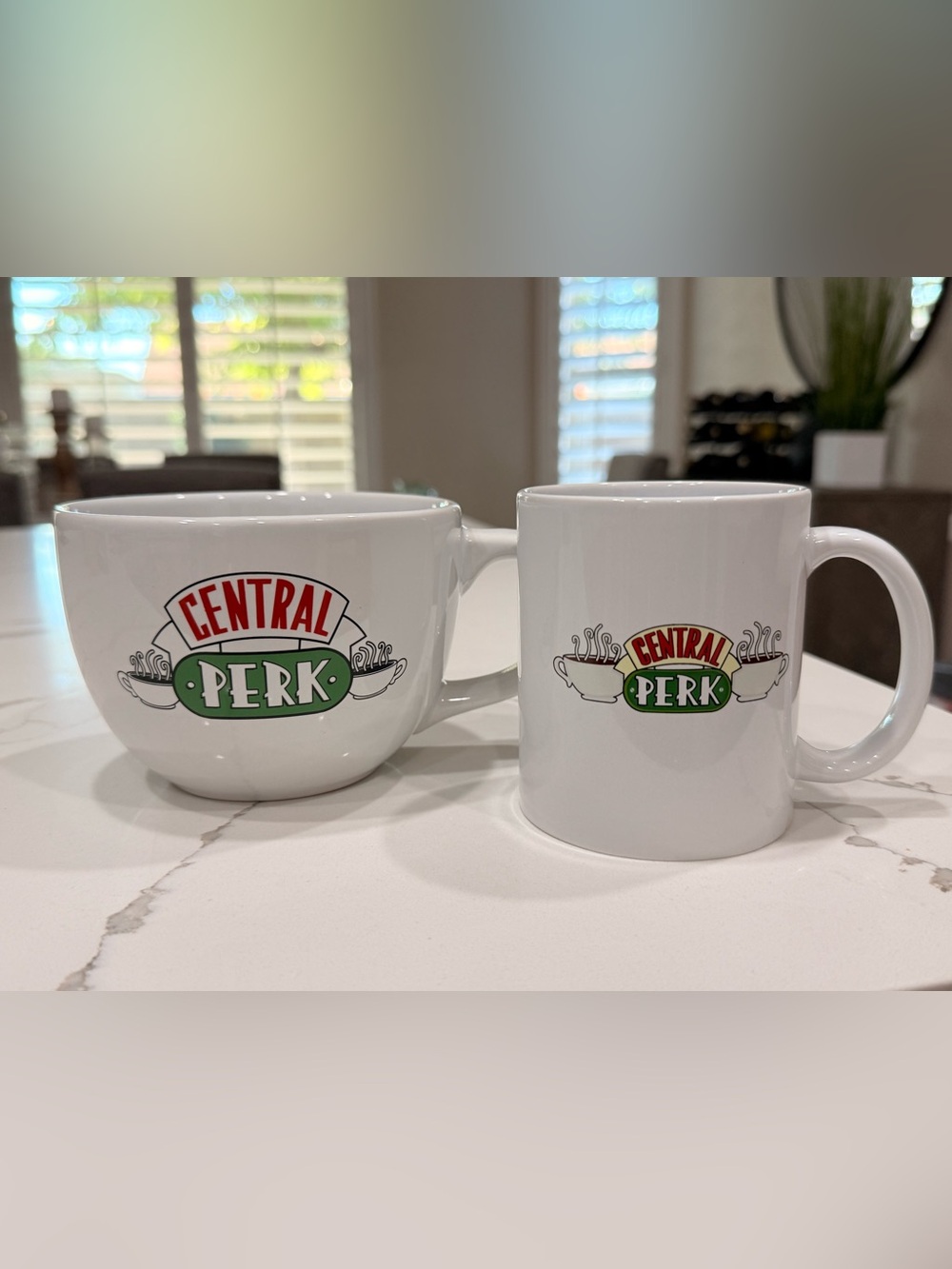 Two FRIENDS Central Perk White Ceramic Mugs